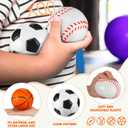 Leyndo 50 Pack 4" Extra Large Sports Stress Balls Bulk PU Squeeze Foam Balls Basketball, Football, Baseball, Soccer, Fidget Toy for Tension Relief Sport Party Favors Class Prizes Kids Adult