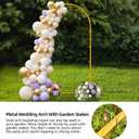 6.6 FT Wedding Arch Backdrop Stand for Party, Balloon Arch Stand, Wedding Arches for Ceremony, Metal Gold Arch Frame Backdrop Stand for Bridal Baby Showers Birthday Decoration Photo
