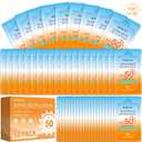 50 Pack Bulk Travel Size Sunscreen for Face and Body, SPF 50 Sunscreen Lotion, Lightweight and Non-Greasy, Mini Size for Summer Travel, Outdoor Activities, 0.19 OZ/Pack