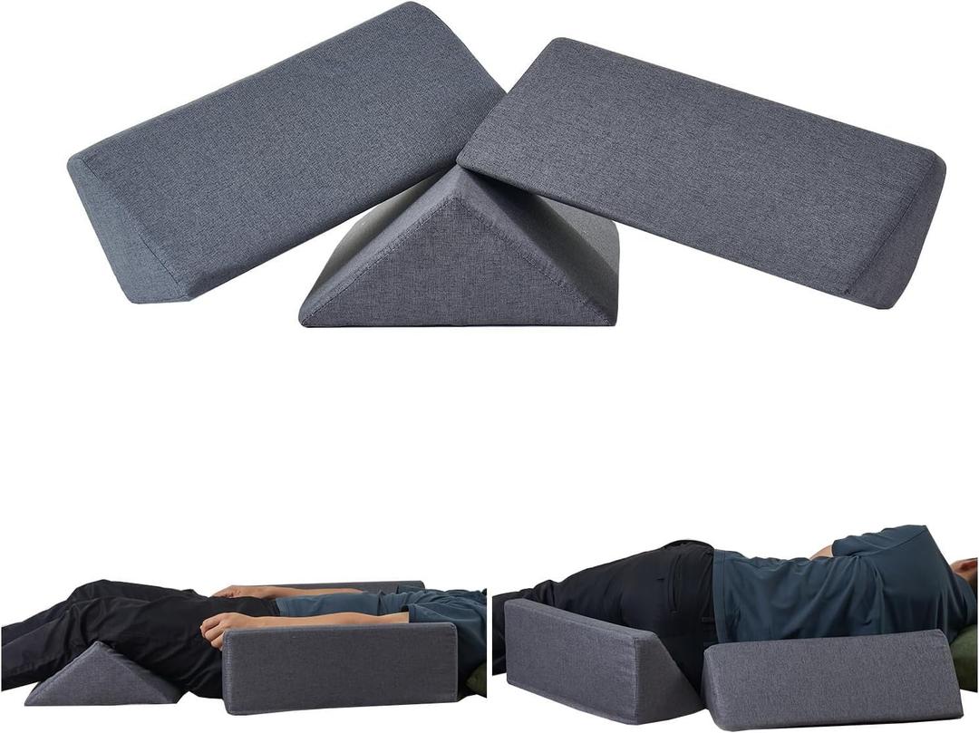 SAMTY Bed Wedges & Body positioners for Elderly/Seniors Side Sleeper(3 in 1) Triangle Bed Wedge Pillow for Back Pain Relief Wedge Pillow Set for After Surgery