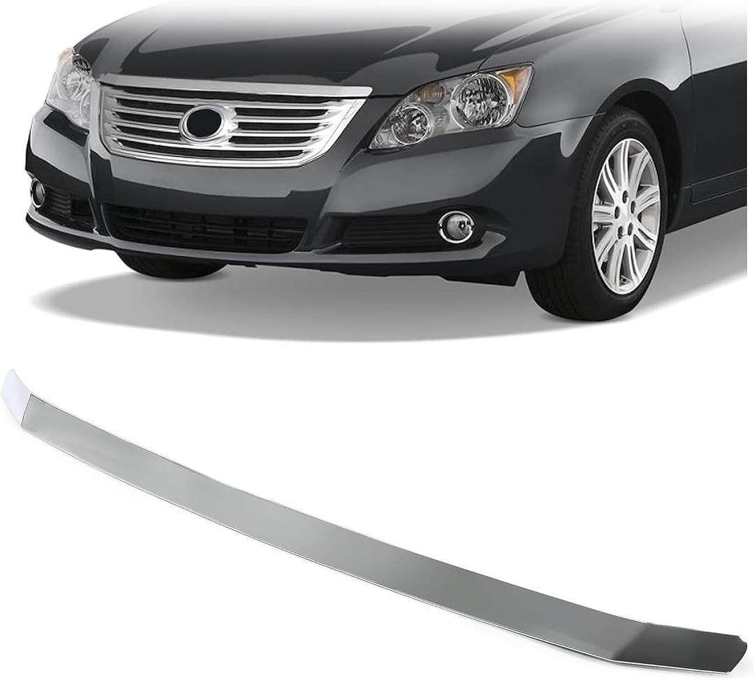 ECOTRIC Front Grille Hood Molding Trim Compatible with 2005 2006 2007 2008 2009 2010 Toyota Avalon Replacement for TO1235100 75770AC010, Front Grille Chrome Trim
