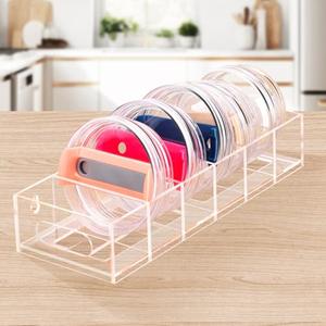 Acrylic Tumbler Lid Organizer for Stanley Cup Accessories, Lid Organizers inside Cabinet Pantry Kitchen Organizers and Storage Bins for Stanley, Yeti Tumbler Lid, Mason Jar Lids, Simple Modern Lids