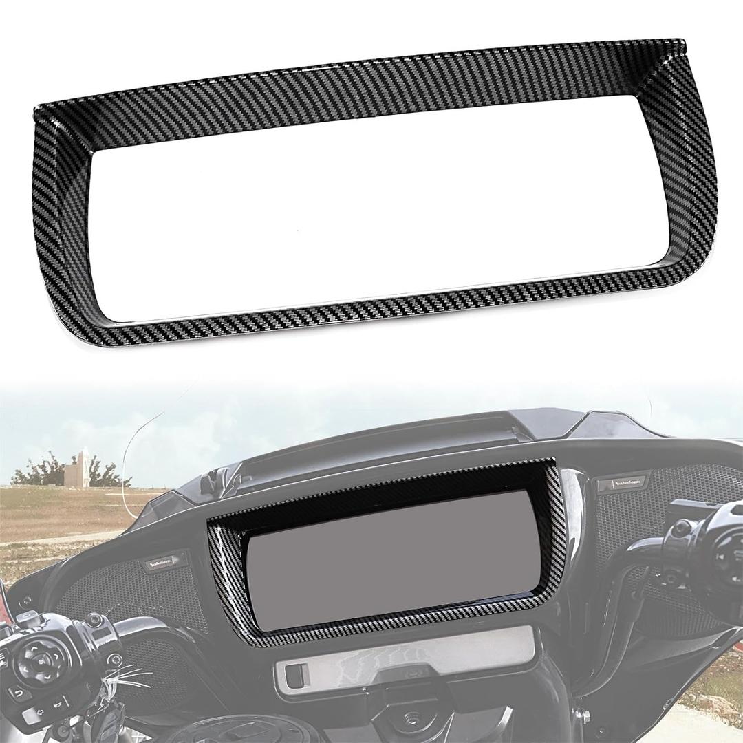 Dashboards Accent Kit for Street Glide 2024 2025, Carbon Fiber Pattern Self-Adhesive Inner Fairing Trim Stereo Speedometer Gauge Trim for Harley Street Glide CVO 23-25 FLHXU 2025 Accessories