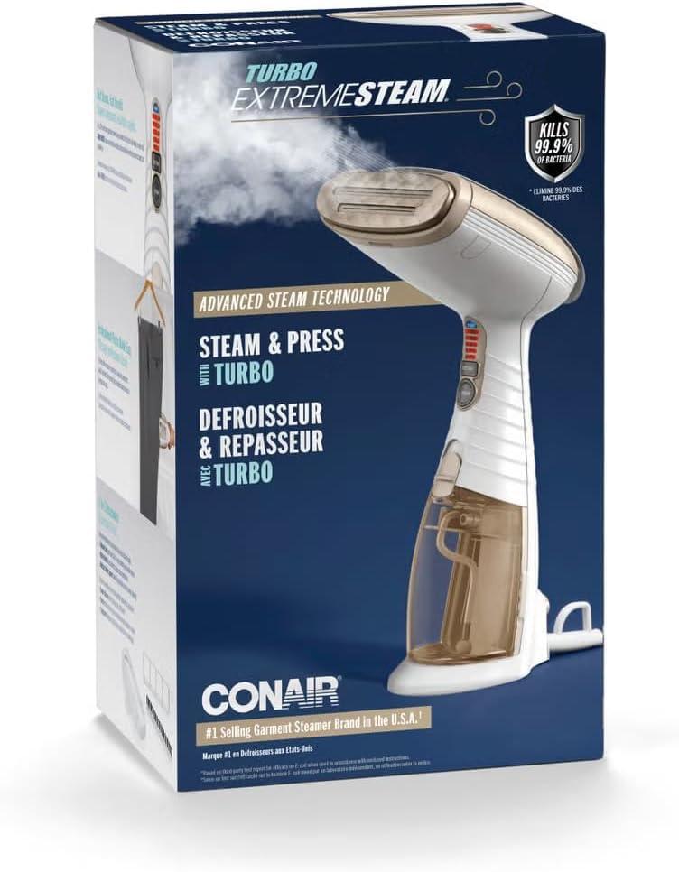 Powerful Handheld Fabric Steamer - 1800W with Fast Ceramic Heat-Up Plate, 2-in-1 Ironing & Wrinkle Remover, Steam Nozzle, Lint Brush - Black, for US 120V Only