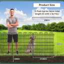 15 Panels Tall Garden Animal Barrier Fence with Gate, 33 in(H) X 36.8 ft(L) No Dig Decorative Garden Fence Outdoor for Yard, Heavy Duty Rustproof Metal Edging Border for Dog, Rabbits
