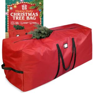 Holiday Cheer Christmas Storage Bag Heavy Duty Fits Up to 7.5ft Tall Artificial Tree, Waterproof with Durable Handles & Zipper Xmas Tree Storage Bag (RED)