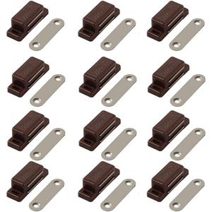 QEDT Cabinet Magnetic Latch - 12 Pack Brown Cabinet Door Magnets Catch for Closure Cupboards Drawers Kitchen Bathroom and Shutters