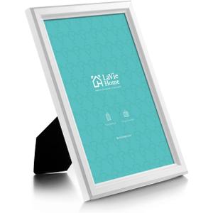 LaVie Home 5x7 Picture Frames (4 Pack, White) Simple Designed Photo Frame with High Definition Glass for Wall Mount & Table Top Display, Set of 12 Classic Collection