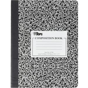 3 x Tops 63786 9-3/4" X 7-1/2" Quad Ruled Composition Notebook