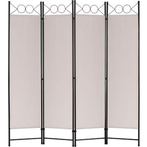 FDW 4 Panel Room Divider and Folding Portable Partition Screen, 6FT Wall Divider Screen for Dorm Bedroom Office, Sand