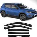 Rain Guards Fit for Jeep Compass 2017 2018 2019 2020 2021 2022 2023 2024 2025 2026, Tape-on Durable Side Window Sun Wind Deflectors 2017-2026 Compass Rain Guard Black 6 PCS
