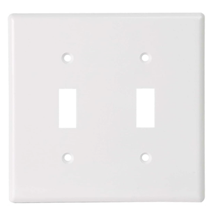 Toggle Light Switch Wall Plates 2-Gang Switch Electrical Cover Plate Unbreakable Thermoplastic Faceplate, White (2 Pack)