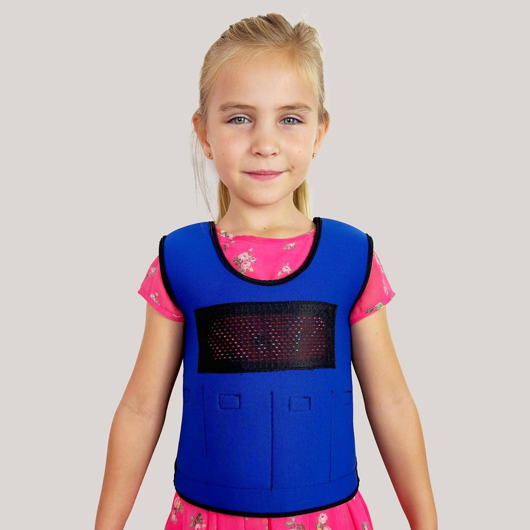 Weighted Vest for Kids with Sensory Needs(Medium, Ages 5-9) - Compression Vest for Children with Autism, SDP, ADHD, ADD, Sensory Overload - Kids Weighted Vest Includes 3lbs Adjustable Weights Medium