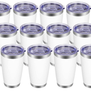 VEGOND 20oz Tumbler Stainless Steel Tumbler Cup with Lid And Straw Vacuum Insulated Double Wall Travel Coffee Mug(White 6 Pack)