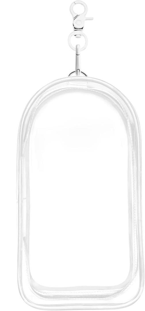 Large Clear Figure Display Bag with Keychain, Mini Doll Hanging Blind Box, Carrying Case Lipstick Charm for Collectibles