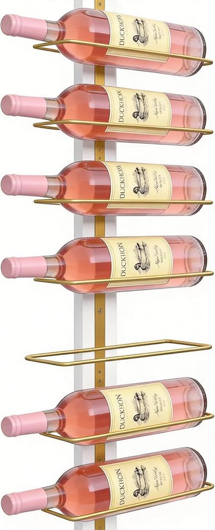 B4Life Wine Rack Wall Mounted for 9 Wine Bottles, Wood Wine Racks for Wall, Wine Holder Wine Bottle Racks for Kitchen, Dining Room, Bar-Dark Yellow