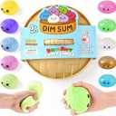 Dumpling Squishy Toys, Giant Dumpling Squishy Mystery Box, Colorful Squishies Dumplings Stress Balls Toy, Stocking Stuffers with Food Steamer Stretchy Desk Toy (Green)