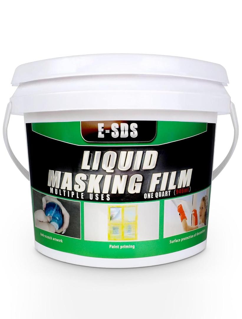 E-SDS Masking Liquid Tape, Transparent Peelable Coating, Used for Priming Window Painting, 1 Quart