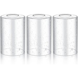 Teenyyou 8 Pcs Clear Bubble Seeded Glass Shade Replacements for Pendant Light Fixtures Glass Lamp Shade Cover, 1-5/8 Inch Fitter E26 Base, 4"w x 6"h, Replacement Lamp Globe for Chandelier Wall Sconce
