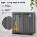 EAST OAK 62 Gallon Outdoor Trash Can | Waterproof Resin Garbage Can with Recycle and Garbage Labels | Secure Bag Lip Lock and Drip Tray | Outside Trash Bin for Patio | Kitchen, Backyard or Deck | Gray