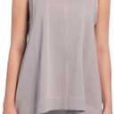 Women's 2025 Summer 2 Piece Sets Sleeveless Crewneck Two Piece Outfits Tank Top Match Wide Leg Shorts with Pockets (Gray, XL)