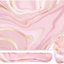 Keyboard Wrist Rest Large Mouse Pad Wrist Support for Computer, 4 in 1 Memory Foam Keyboard Pad Desk Mat Ergonomic Hand Rest Wrist Cushion for Home Office Gaming - Pink Marble