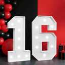 2FT Marquee Numbers 16, Light up Numbers for 16 Birthday Decoration, Large Light Up for 16 Years Old Birthday Party, Anniversary Party Decor Birthday Sign, Pre-Cut Foamboad Mosaic DIY