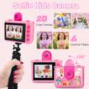 Pool Toy & Kids Underwater Camera - 99FT Waterproof Kid Action Camera 1080P Video&20MP Photo with Flip Lens, Includes 32GB Card for Diving Swimming Beach Snorkeling,Birthday Gift for Girls - GKTZ, Pink