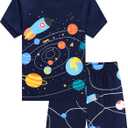 Toddler Boys Pajamas Short Sets Fire Truck Cotton 2 Piece Pjs Excavator Sleepwear Summer Clothes Kids Jammies Set Size 1-7T (3T, 8# Space)
