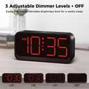 Battery Operated Digital Clock: Cordless Small Alarm Clock for Bedroom Travel - Large Numbers 4 Dimmers for All Ages Red Digits