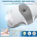 CHxxy Memory Foam Pillows, Cervical Pillow for Neck and Shoulder Pain Relief, Ergonomic Contour Bed Pillow, Soft for Side Sleep Stomach Sleeping and Back Sleeper-Queen Size&Grey
