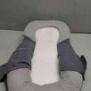 Baby Lounger Pillow for Infant Support Cushion Reflux Breastfeeding Pillow, Bottle Feeding, Tummy Time, Adjustable Baby Wedge Lounger Pillow for Reducing Spit-Up (White Grey)