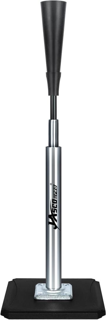 JASCOPRO Portable Batting Tee for Baseball/Softball, Height Adjustable 24-46 inches Softball Tee for Kids and Adults,Baseball Tee with Rubber Top,Metal Base,Easy Transport and Assemble Hitting Tee