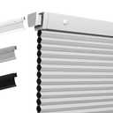 Boolegon No Drill Cellular Shades for Indoor Windows,White,35.5" w X 64" H