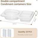 XIMEO Reusable Snack Containers with Lids  Double Compartment Snack Packs for Kids & Adults, Stackable Plastic Lunchable Container for Snack Prep, 10/20 Pack (20 Pcs)