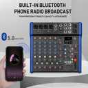 Audio Mixer, 10-Channel DJ Mixer Bluetooth Studio Mixing Board Audio with 99 DSP Effects USB Drive+48V Phantom Power, XLR Microphone Jack Professional Mixer For Karaoke Studio Streaming