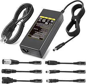 SGS Certified 42V 2A Electric Scooter Charger Universal Replacement with 7 Plugs, Compatible with GOTRAX/Jetson/Voyage Charger for 36V 10S Liion Battery.