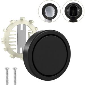 Bathtub Overflow Cover 2-Screws on, 3.55" ABS Plastic Tub Overflow Plate with Hair Catcher, 2-Hole Tub Overflow Drain Faceplate Replacement Overflow Cap for Alcove Bathtub (Matte Black)