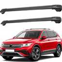 SYDSZ Cross Bar Roof Rack Fit for Volkswagen VW Tiguan 2018 2019 2020 2021 2022 2023 2024 with Raised Side Rails, Heavy Duty Aluminum Roof Cross Bars Rooftop Luggage Rack, Ski Rack for Car Roof