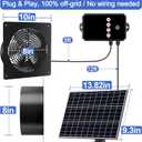 10-Inch 15W Solar Fan with Timer & Remote, Reversible Intake Exhaust Vent System for Chicken Coop, Greenhouse & Shed, Aluminum 6-Speed Airflow with 17ft Cable