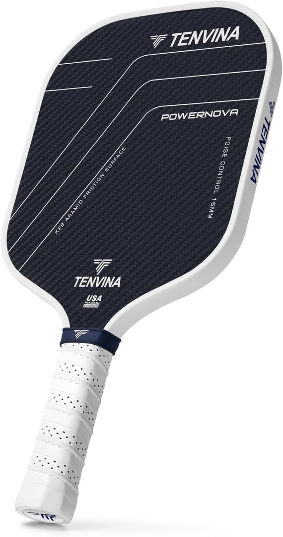 TENVINA Pickleball Paddles, Multi-Layer T700SC Textured Carbon Fiber Pickleball Paddle, 4-Types of Thicknesses and Shapes, USAPA Approved Pickle Ball Paddle, Strong Power and Spin Surface (K29 Aramid-Wider-16MM Control)