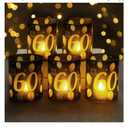 10 Sets 60th Happy Birthday Centerpieces for Table Black and Gold Birthday Decorations Lantern Boxes with Tea Lights Candles Centerpieces for Men Women 60th Party Supplies