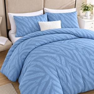 Swift Home Full/Queen Comforter Set, Pinstripe Pintuck, Chambray Blue