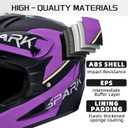 Youth Motocross Helmet Kids Dirt Bike Helmets ATV Bump Safty Helmet Full Face Motorcycle Helmet Off-Road Mountain Bike Helmet with Goggles Gloves Mask DOT Approved (Black Purple, L)
