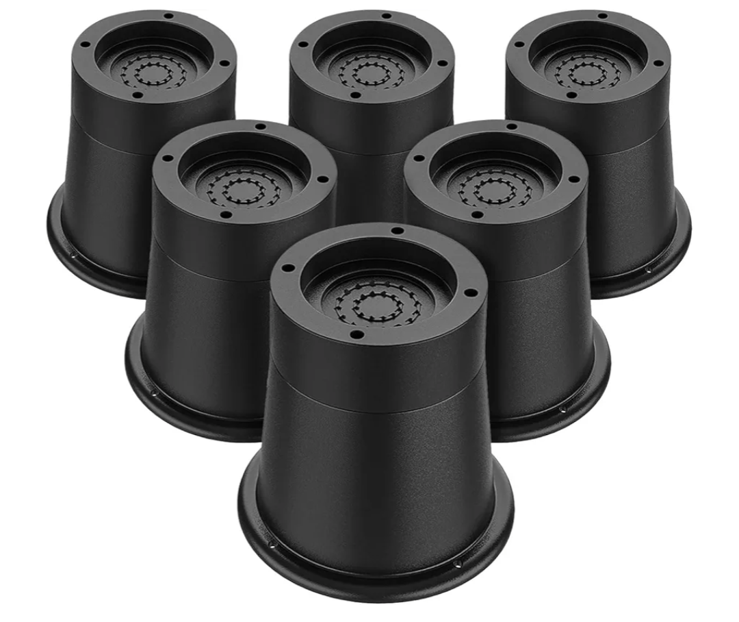 ANNKUT Round Bed Risers 3 inch Heavy Duty,Elevation in Heights 2 or 3 Inch Circle Furniture Risers for Chair Table and Desk Legs Lifting，Adjustable Bed Lifts Risers(Pack of 6 Riser,Black)