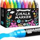 Window Chalk Markers for Glass Washable, 20 Colors Jumbo Liquid Chalk Marker with 10mm 3 in 1 Nib Thick Wide Tips, Big Chalkboard Markers, Car Paint Pen for Auto, Bistro, Mirror, Poster, Blackboards