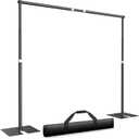 Pipe and Drape Backdrop Stand Kit 10x10ft, Heavy Duty Back Drop Adjustable Stand with Carry Bag, Metal Background Frame for Parties Wedding Birthday Decoration Photography Photo Booth Video (Black)