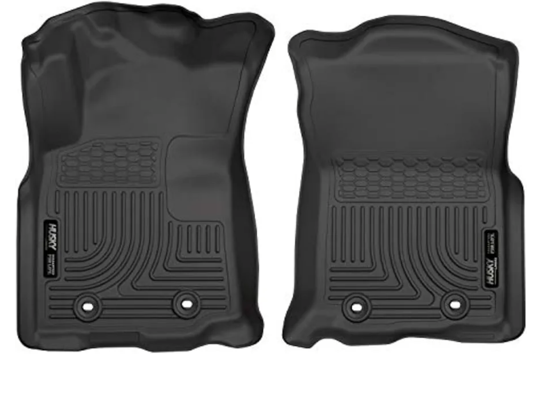 Husky Liners Weatherbeater Floor Mats | Fits 2018 - 2023 Toyota Tacoma, Double Cab & Access Cab (Manual Trans w/Shifter) | Front Row, 2-pc Black - 13981