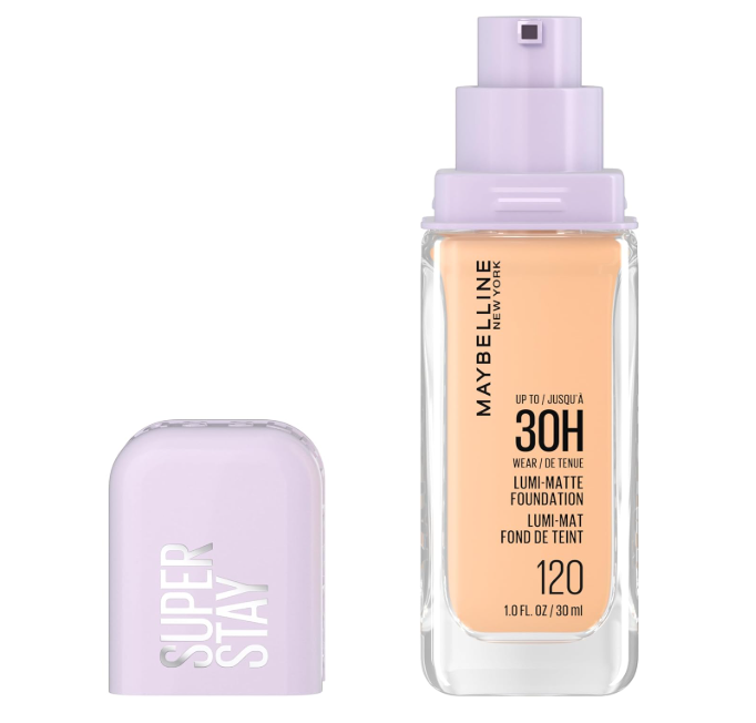 Maybelline Super Stay LumiMatte Foundation, Lightweight and Buildable Full Coverage Foundation Makeup For Up To 30HR Wear, 120, 1 Count