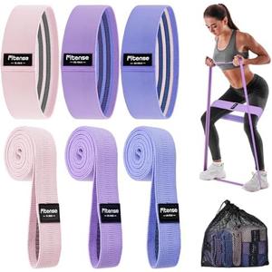 Fitense Fabric Resistance Bands for Working Out - Booty Bands for Women Men with Workout Bands Guide, Exercise Bands Resistance Bands Set for Leg, Butt, Glute Bands for Home Gym Fitness, Yoga, Pilates